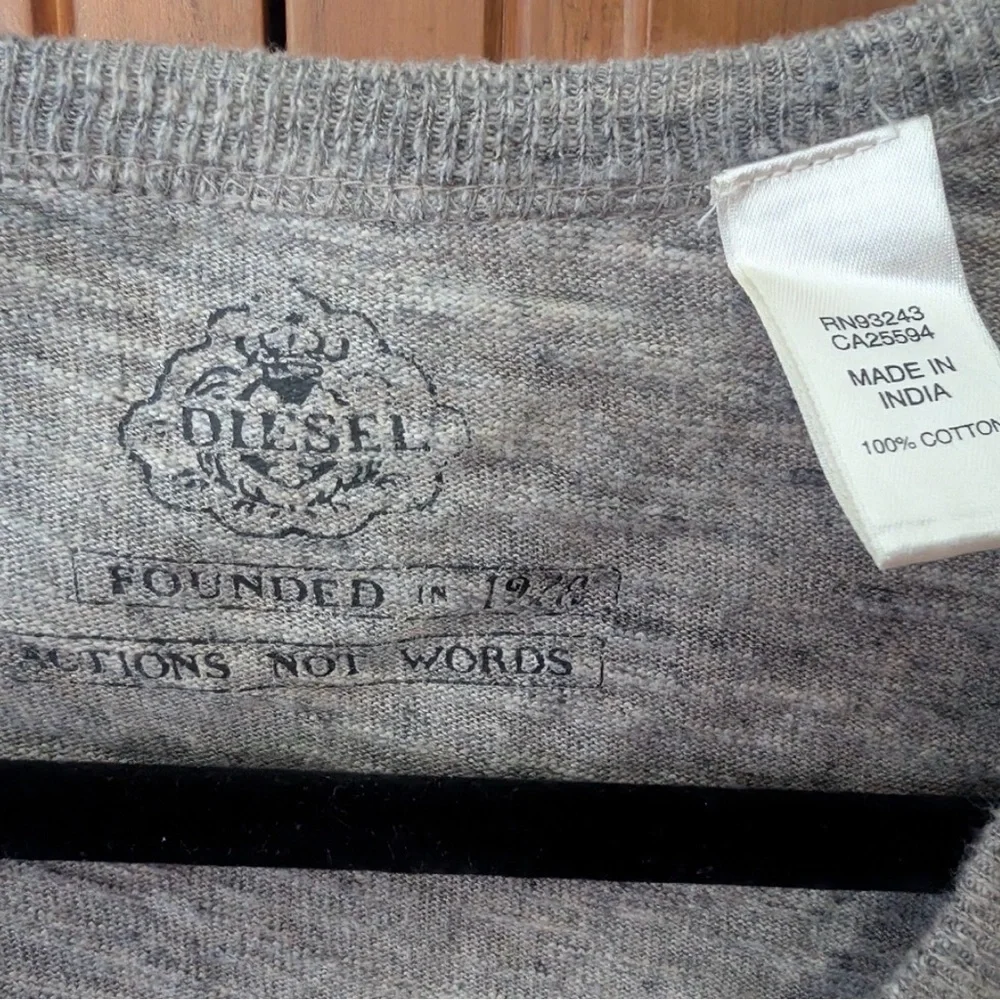 Diesel Gray Cotton Henley - Picture 5 of 6